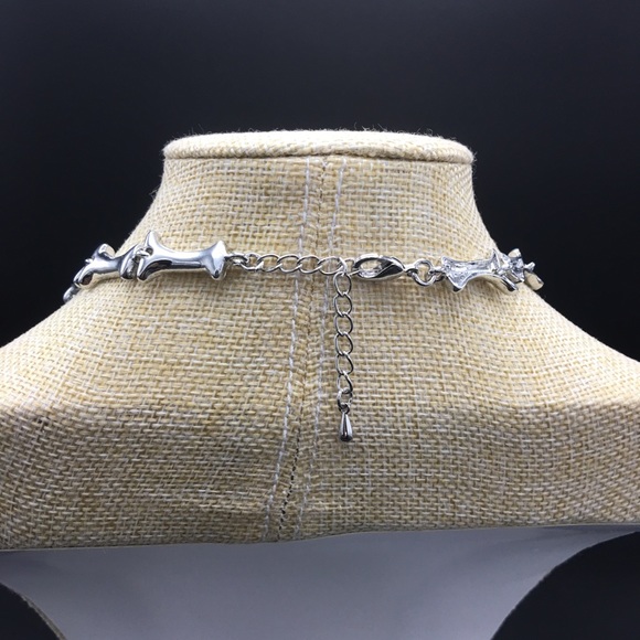 🆕 Silver Bamboo And Rhinestone Panda  Necklace - Picture 6 of 6